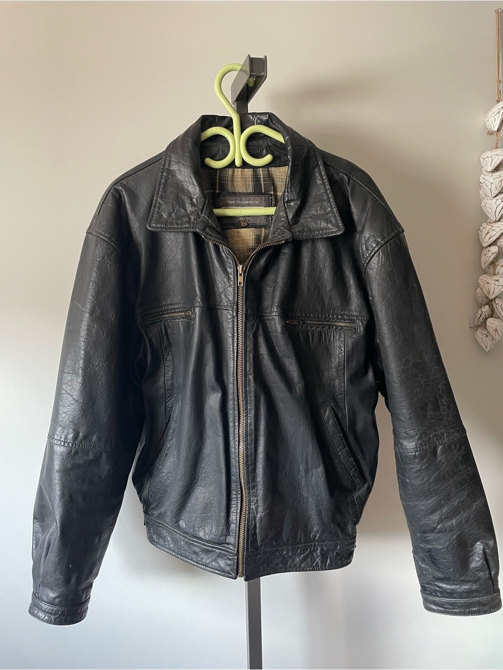 80s 90s Vintage Boutique Of Leathers Canada Mens Leather Bomber Jacket Biker XL